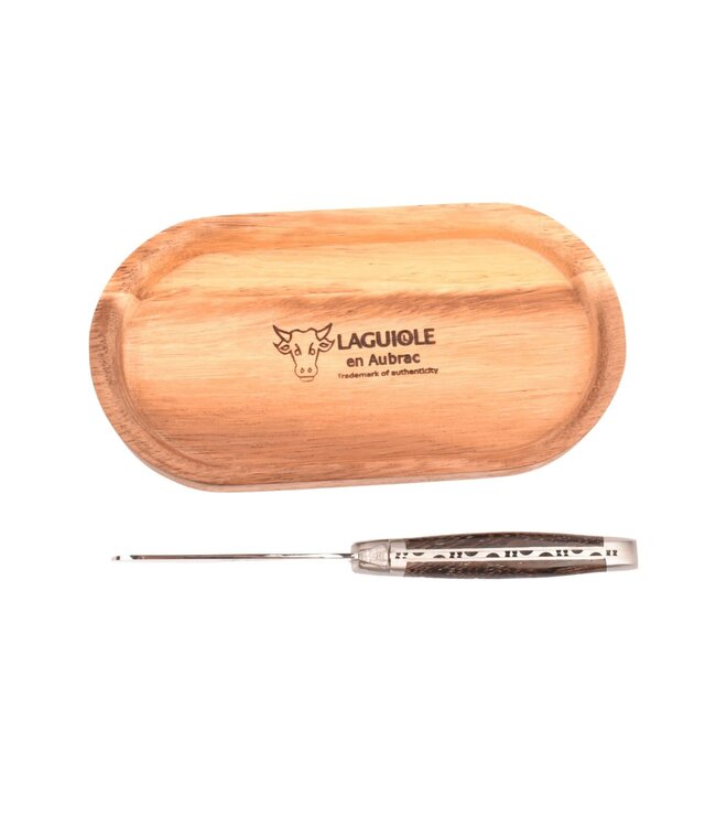 Laguiole en Aubrac set van botermes in wenge en boterplankje in acacia