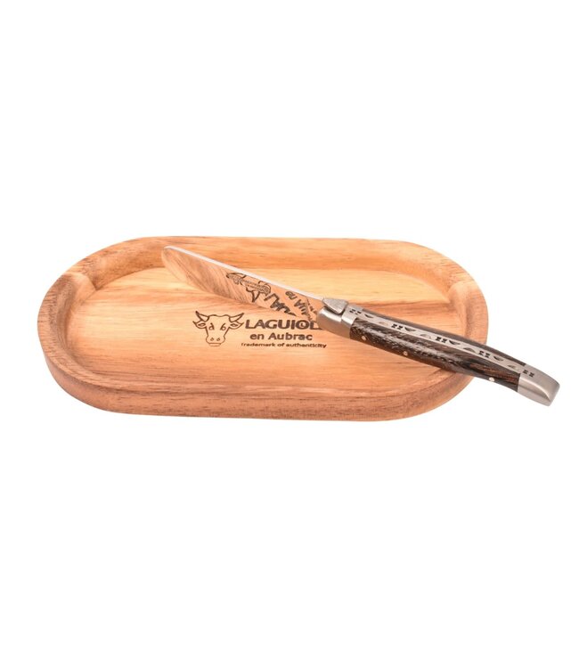 Laguiole en Aubrac set van botermes in wenge en boterplankje in acacia