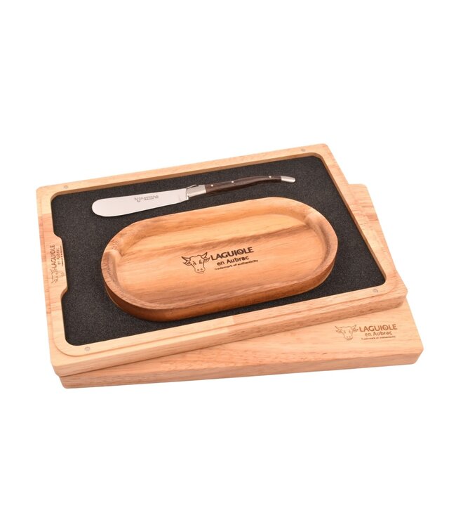 Laguiole en Aubrac set van botermes in wenge en boterplankje in acacia
