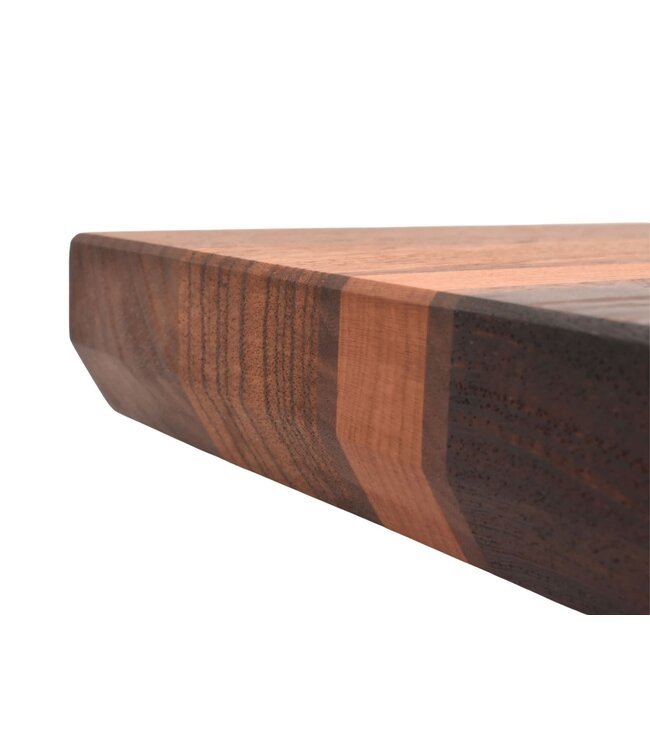 Plllank unieke langshouten snijplank in zebrano, wengé, notelaar en kers (#235) - medium (± 50 x 35 cm)