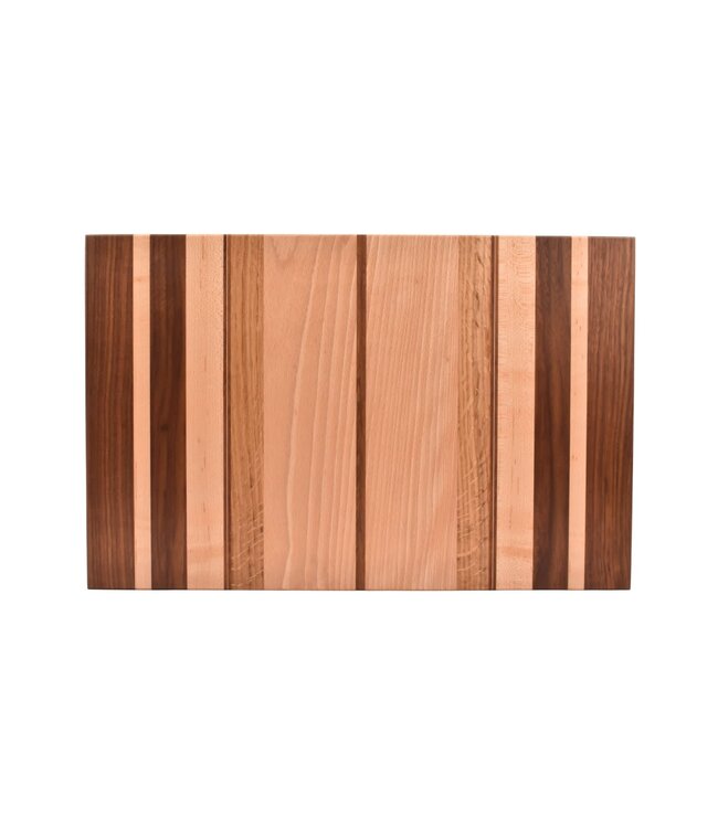 Plllank unieke langshouten snijplank in beuk en notelaar (#173) - medium (± 50 x 35 cm)