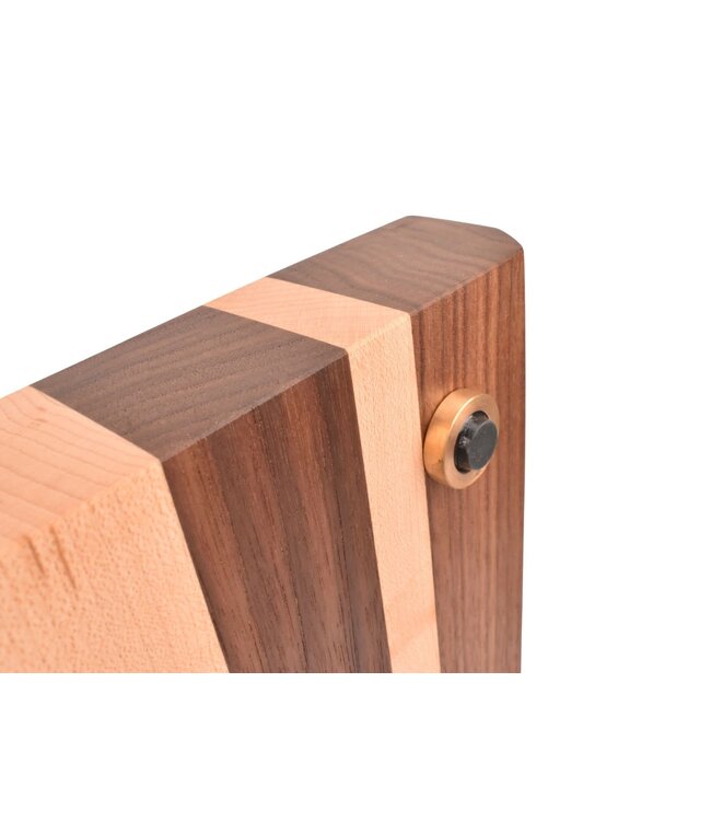 Plllank unieke langshouten snijplank in beuk en notelaar (#173) - medium (± 50 x 35 cm)