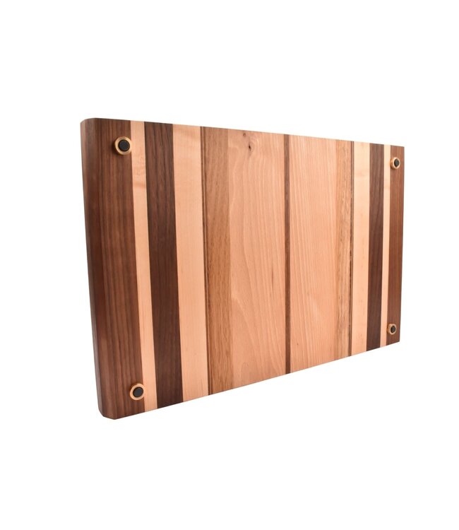 Plllank unieke langshouten snijplank in beuk en notelaar (#173) - medium (± 50 x 35 cm)