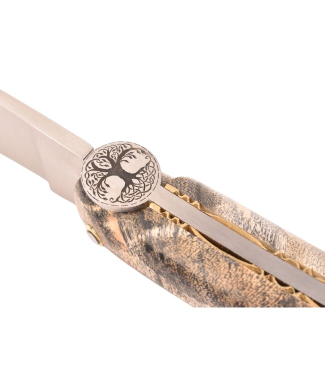 Laguiole en Aubrac 12cm populierenknol - 'the three of life' bij - plein manche - mat