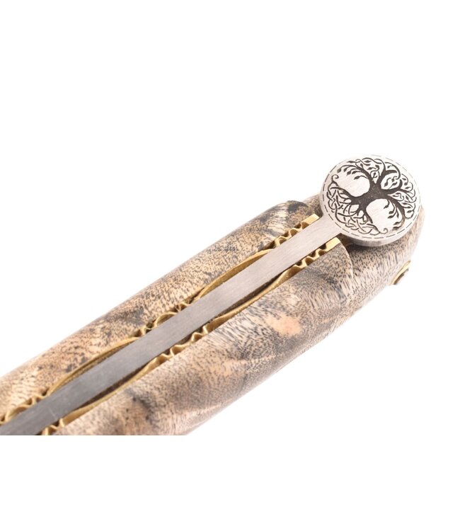 Laguiole en Aubrac 12cm populierenknol - 'the three of life' bij - plein manche - mat