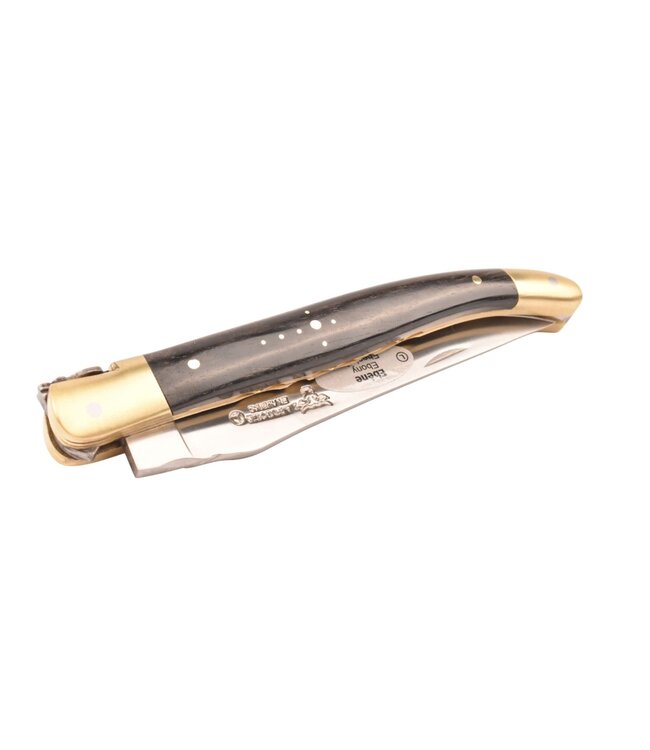 Laguiole en Aubrac 12cm ebbenhout - messing - speciale bij n°13 - double platines - mat