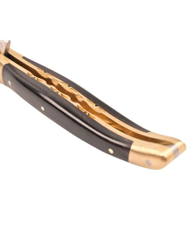 Laguiole en Aubrac 12cm ebbenhout - messing - speciale bij n°13 - double platines - mat