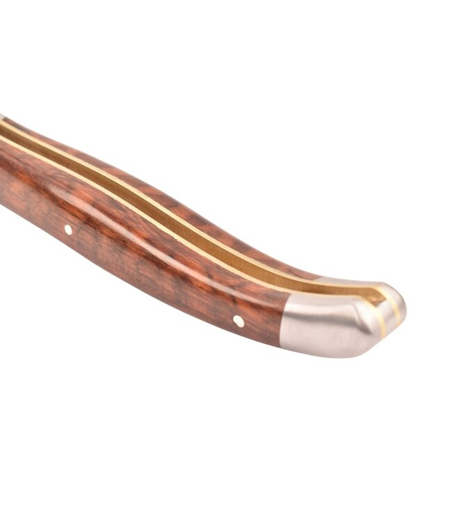 Laguiole en Aubrac 12cm slangenhout - messing - hartvormige bij - mat