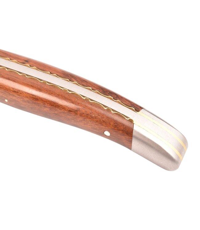 Laguiole en Aubrac 12cm slangenhout - messing - hartvormige bij - mat