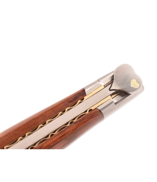 Laguiole en Aubrac 12cm slangenhout - messing - hartvormige bij - mat