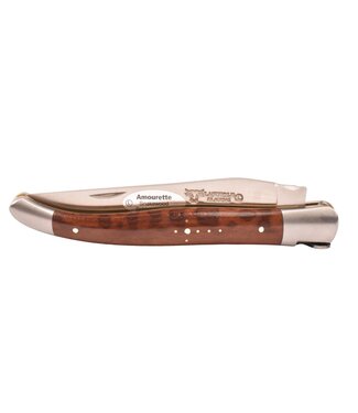 Laguiole en Aubrac 12cm slangenhout - messing - hartvormige bij - mat