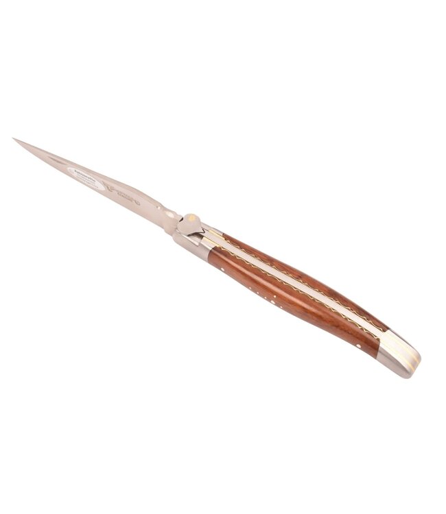 Laguiole en Aubrac 12cm slangenhout - messing - hartvormige bij - mat