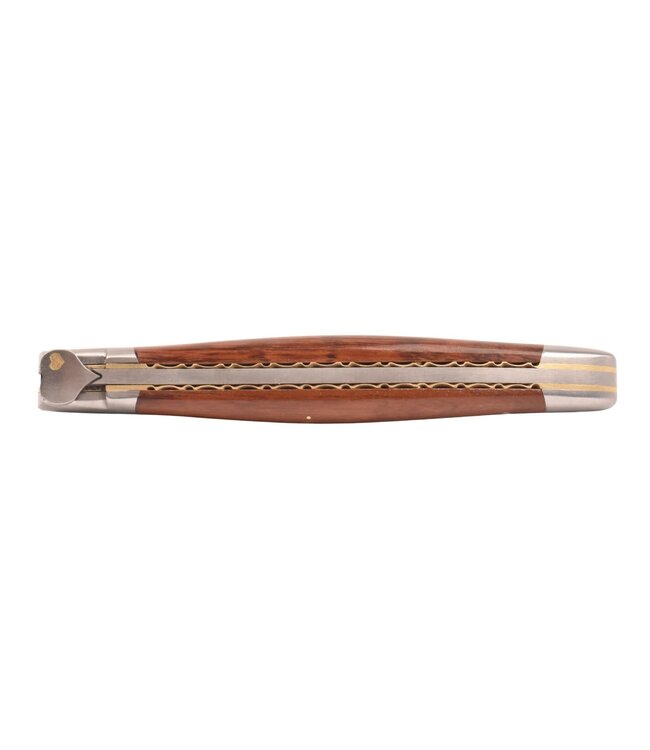 Laguiole en Aubrac 12cm slangenhout - messing - hartvormige bij - mat