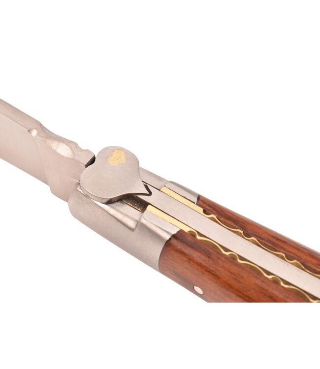 Laguiole en Aubrac 12cm slangenhout - messing - hartvormige bij - mat