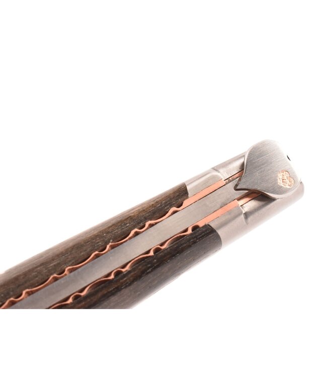 Laguiole en Aubrac 12cm ebbenhout - koper - hartvormige bij - mat