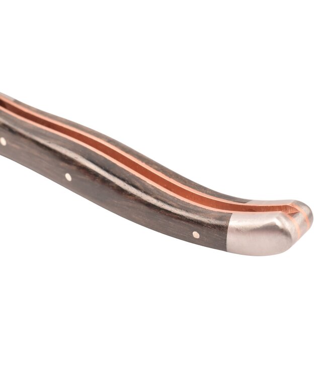 Laguiole en Aubrac 12cm ebbenhout - koper - hartvormige bij - mat