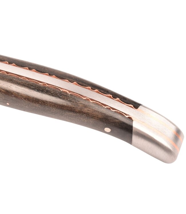 Laguiole en Aubrac 12cm ebbenhout - koper - hartvormige bij - mat
