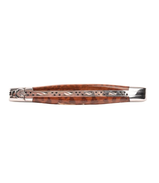 Laguiole en Aubrac 12cm slangenhout - marqueterie forel in ivoor - glanzend