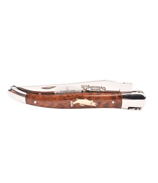 Laguiole en Aubrac 12cm slangenhout - marqueterie forel in ivoor - glanzend