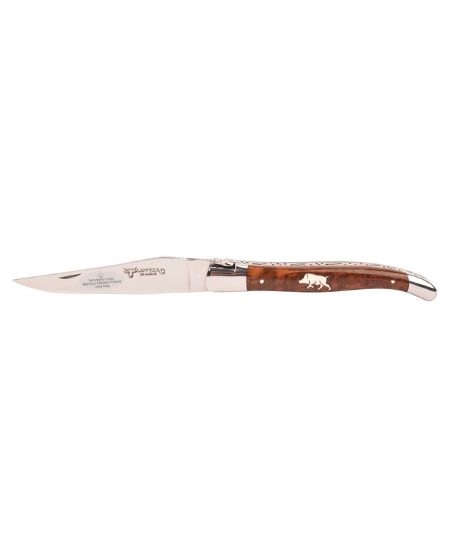 Laguiole en Aubrac 12cm slangenhout - marqueterie wild zwijn in ivoor - glanzend