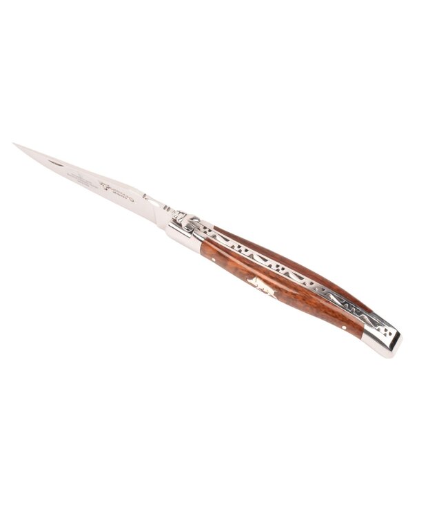 Laguiole en Aubrac 12cm slangenhout - marqueterie wild zwijn in ivoor - glanzend
