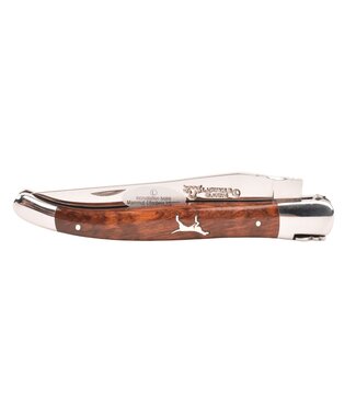Laguiole en Aubrac 12cm slangenhout - marqueterie hond in ivoor - glanzend