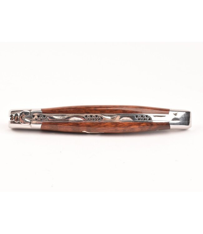 Laguiole en Aubrac 12cm slangenhout - marqueterie hond in ivoor - glanzend