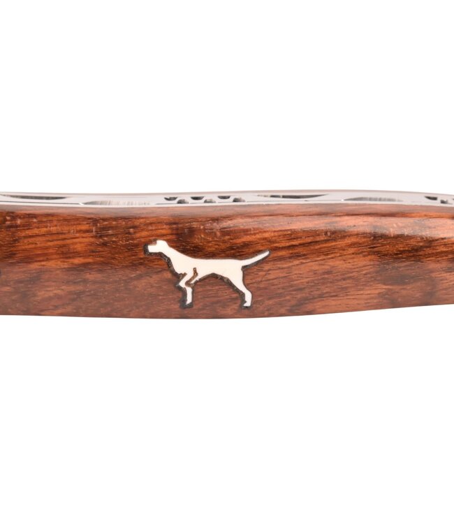 Laguiole en Aubrac 12cm slangenhout - marqueterie hond in ivoor - glanzend