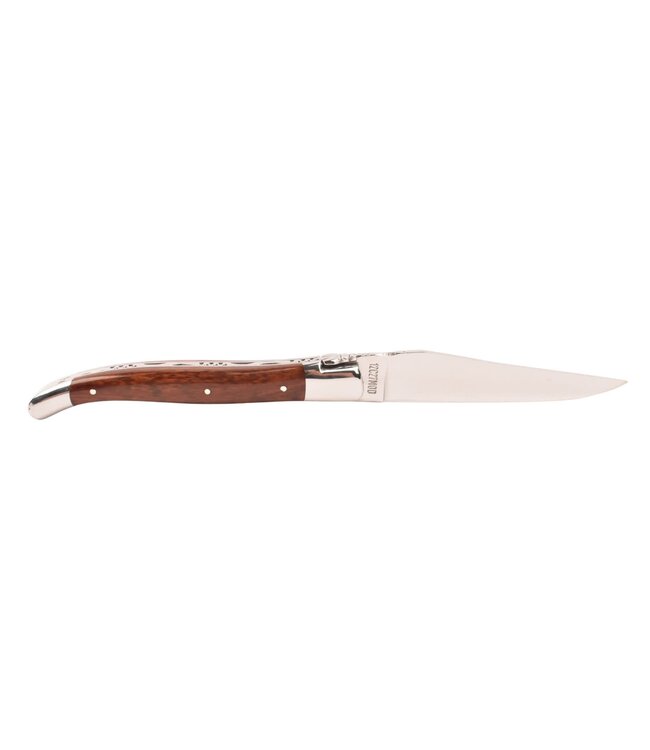 Laguiole en Aubrac 12cm slangenhout - marqueterie hond in ivoor - glanzend