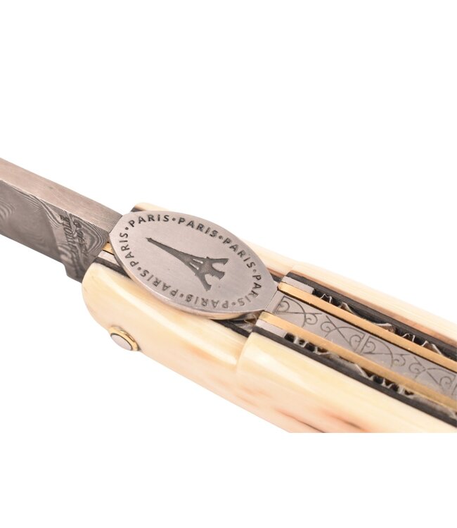 Laguiole en Aubrac "Origine Tour Eiffel" - 12cm croute d'ivoire - damast Balbach - n°10/200