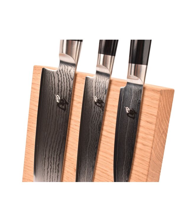 Plllank magnetische messenhouder in eik - voor 2 messen (breedte 15cm)