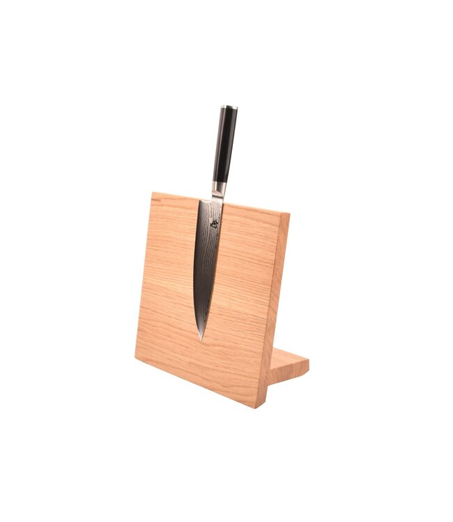 Plllank magnetische messenhouder in eik - voor 4  messen (breedte 25cm)