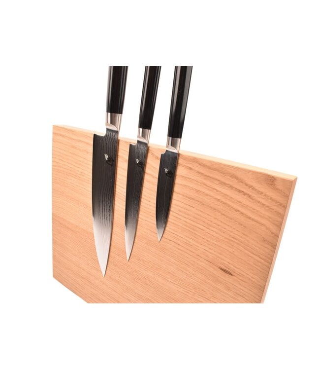 Plllank magnetische messenhouder in eik - voor 5 messen (breedte 35cm)