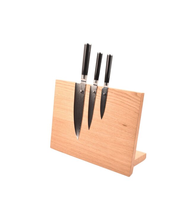 Plllank magnetische messenhouder in eik - voor 5 messen (breedte 35cm)