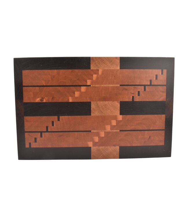 Plllank Eclipse kopshouten snijplank in eik, kers en wengé - medium