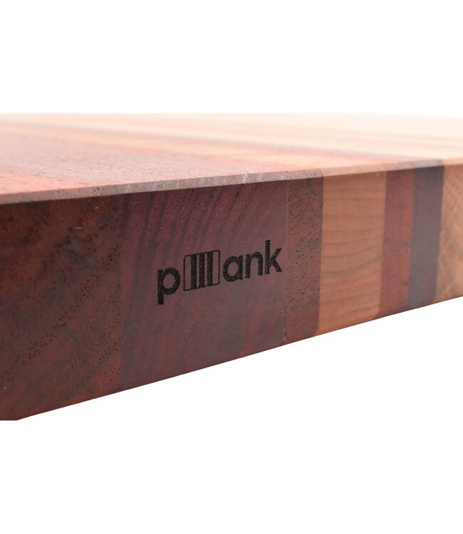 Plllank Chroma langshouten snijplank in esdoorn, eik, kers, padoek en purperhart - medium (± 50 x 35 cm)