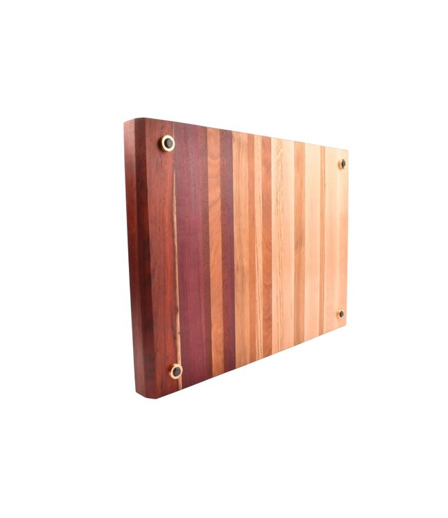 Plllank Chroma langshouten snijplank in esdoorn, eik, kers, padoek en purperhart - medium (± 50 x 35 cm)