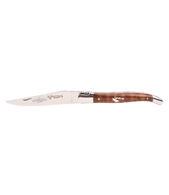 Laguiole en Aubrac 12cm slangenhout - marqueterie hert in ivoor - glanzend