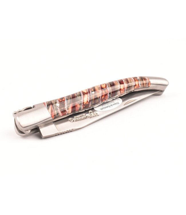 Laguiole en Aubrac 12cm mammoetkies rood - double platines - mat
