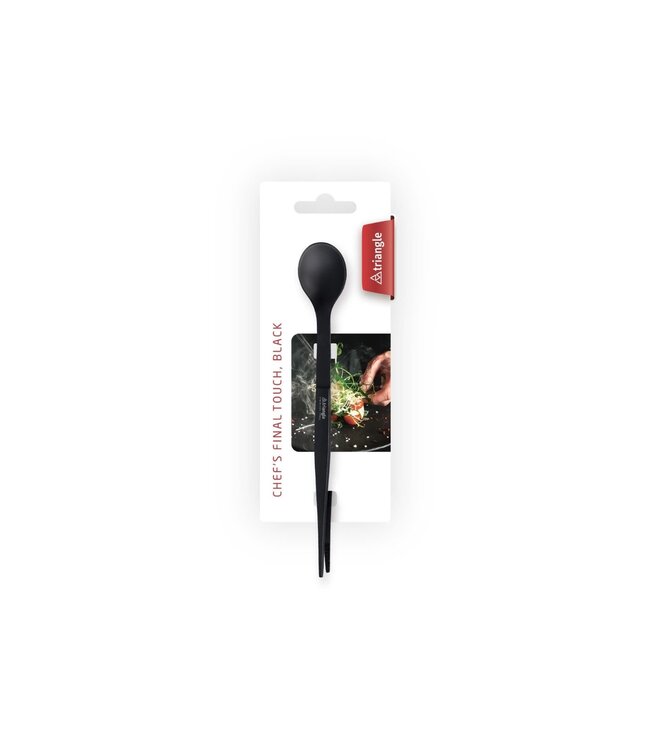 Triangle pincet met proeflepel mat zwart - 17cm