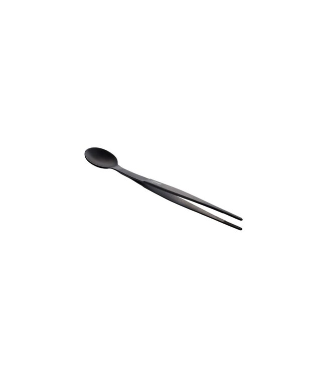 Triangle pincet met proeflepel mat zwart - 17cm