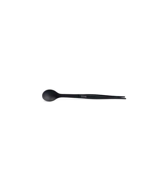 Triangle pincet met proeflepel mat zwart - 17cm