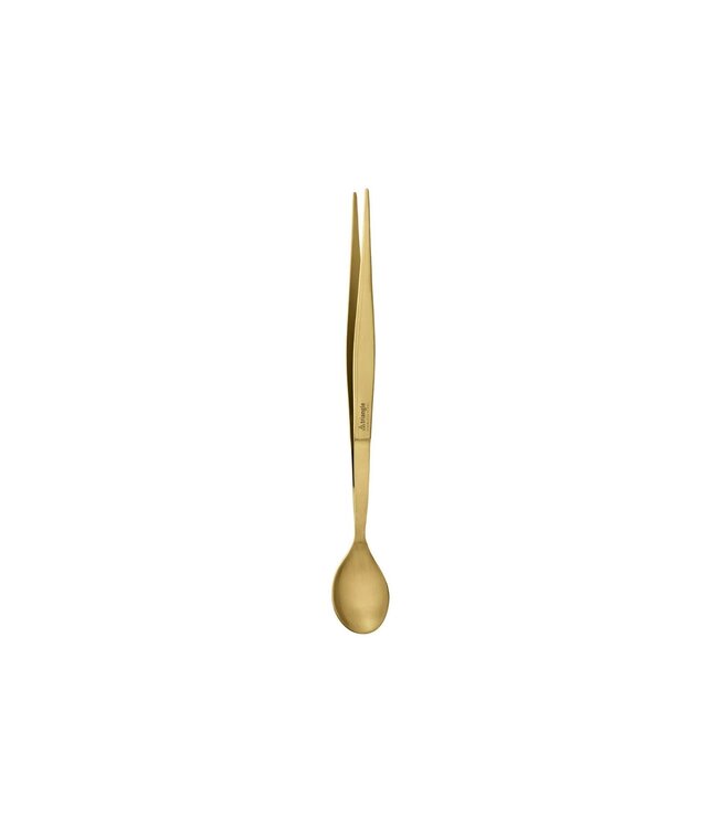 Triangle pincet met proeflepel goud - 17cm