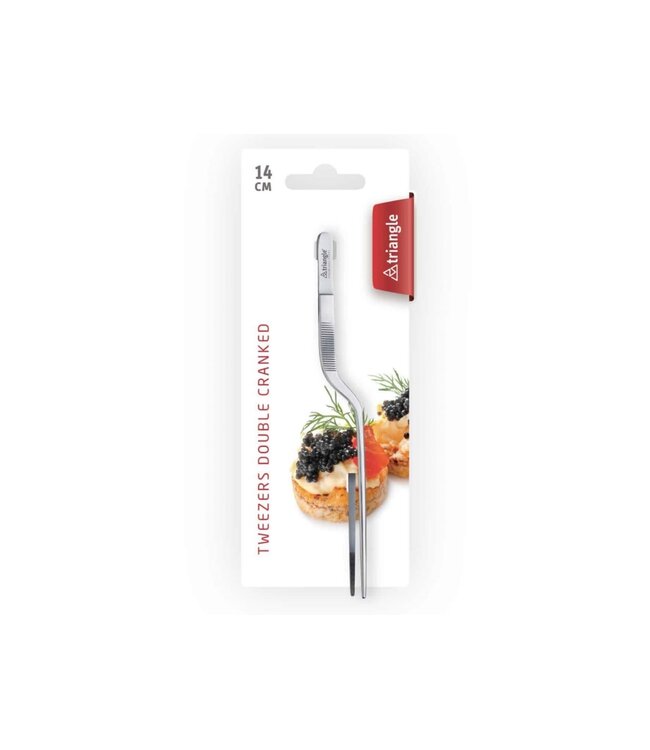Triangle pincet met knik rvs - 14cm