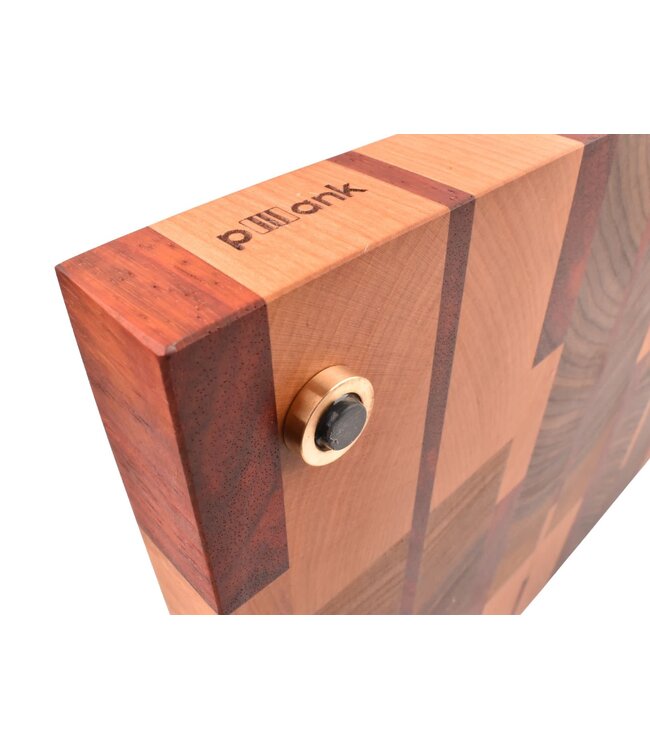 Plllank Eclipse kopshouten snijplank in notelaar, kers en padoek - medium (± 50 x 35 cm)