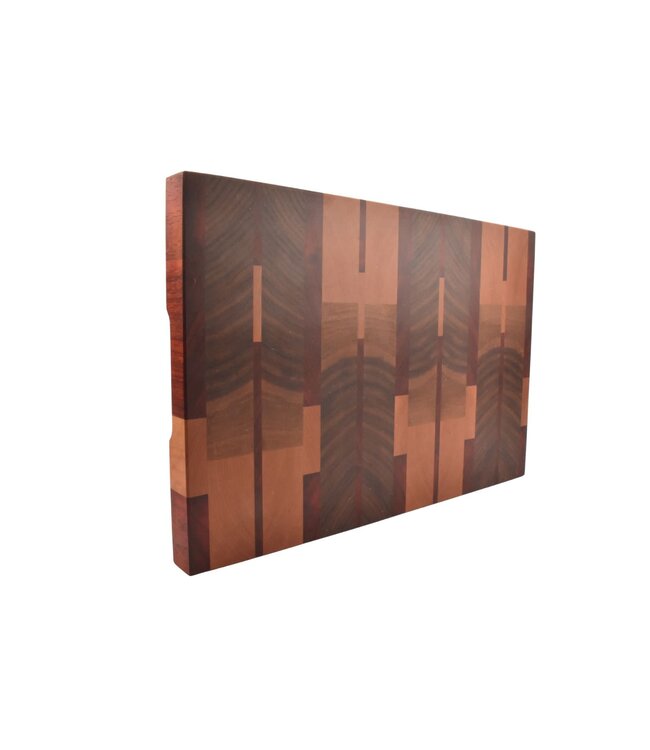 Plllank Eclipse kopshouten snijplank in notelaar, kers en padoek - medium (± 50 x 35 cm)