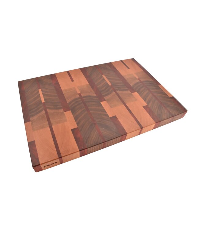 Plllank Eclipse kopshouten snijplank in notelaar, kers en padoek - medium (± 50 x 35 cm)
