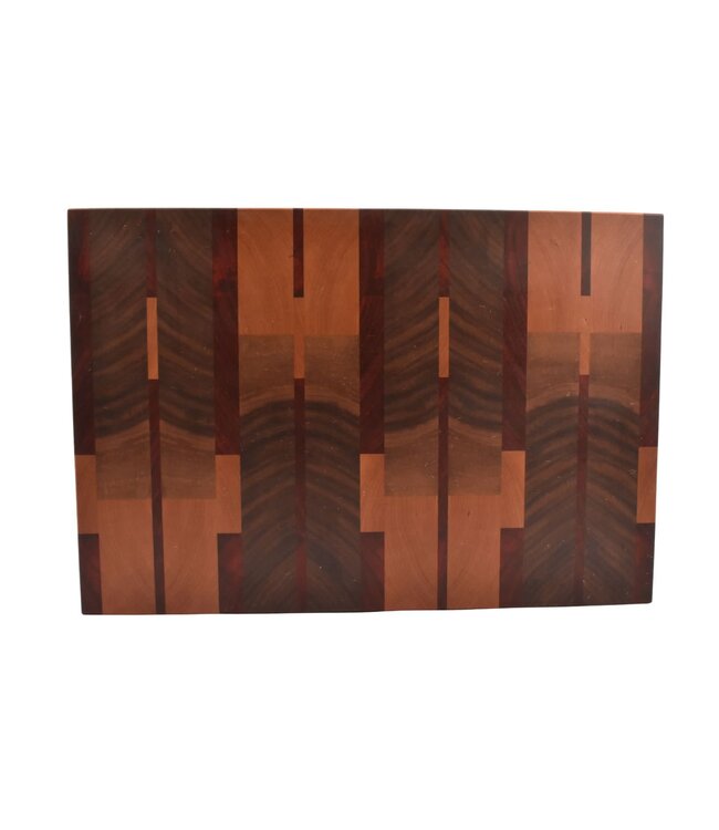 Plllank Eclipse kopshouten snijplank in notelaar, kers en padoek - medium (± 50 x 35 cm)