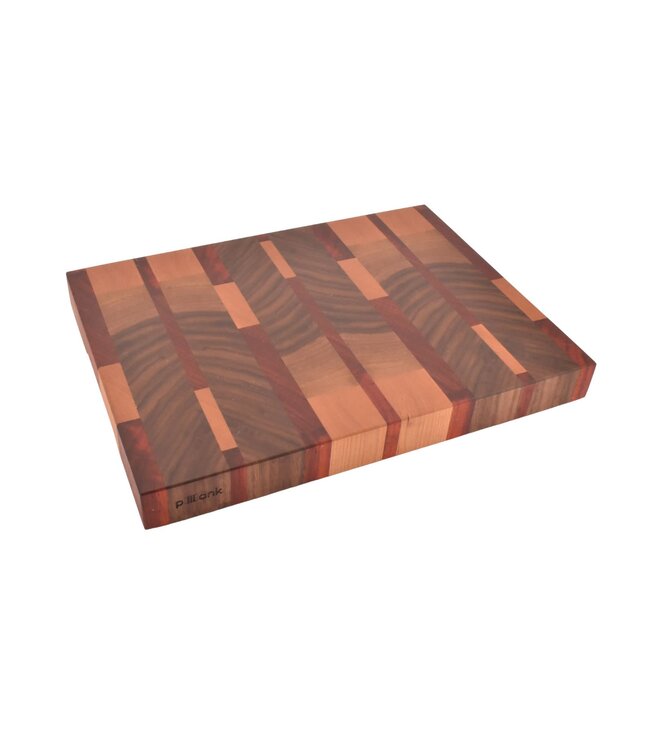 Plllank Eclipse kopshouten snijplank in notelaar, kers en padoek - small (± 40 x 30 cm)