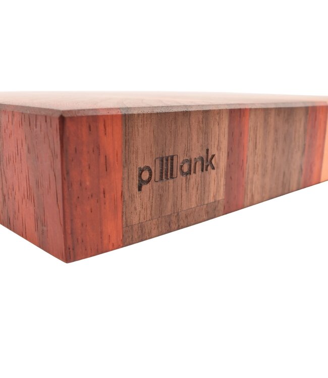 Plllank Eclipse kopshouten snijplank in notelaar, kers en padoek - small (± 40 x 30 cm)